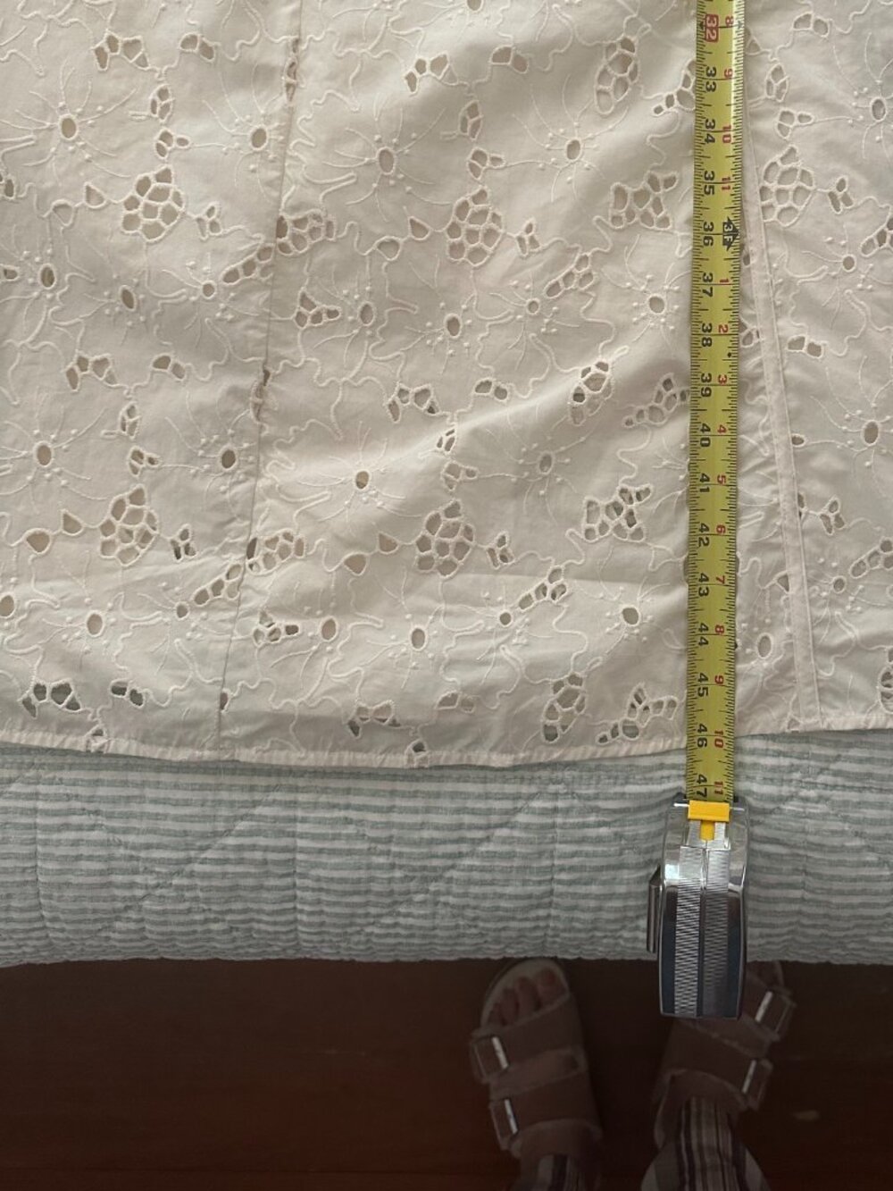 NWT Everlane The Eyelet Midi Dress in Bone, Size Large - Picture 6 of 6